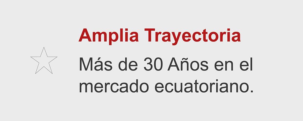 Amplia trayectoria en el  mercado ecuatoriano
